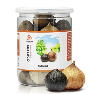 Mizzuco Black Garlic, 325G Organic WHOLE Black Garlic Natural Fermented for 90 days Healthy Snack Ready to Eat or Sauce